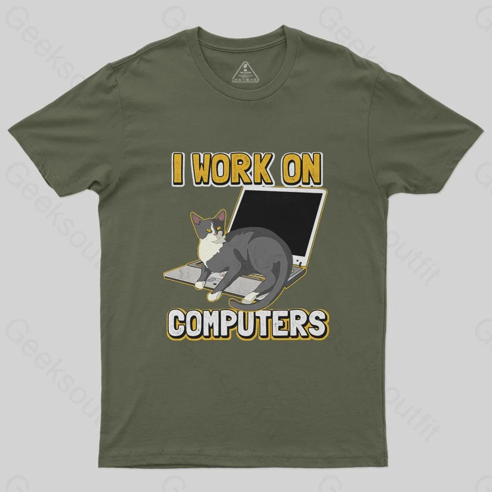 Funny cat of a computer scientist T-Shirt - Geeksoutfit