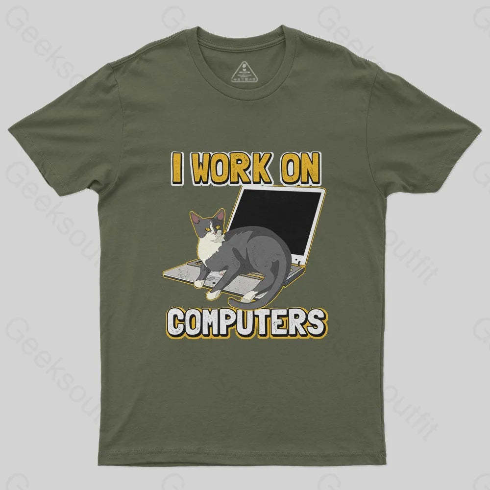 Funny cat of a computer scientist T-Shirt - Geeksoutfit