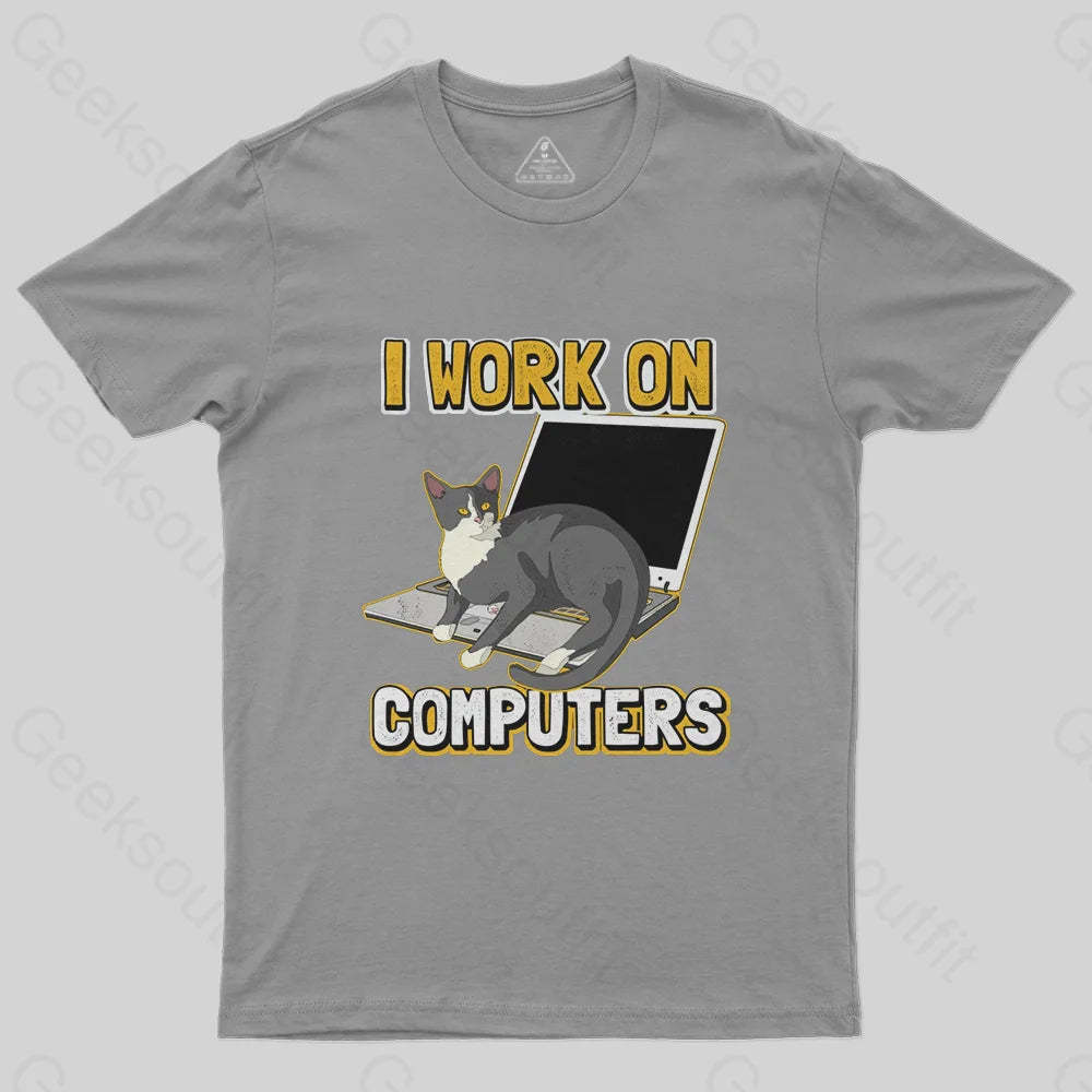 Funny cat of a computer scientist T-Shirt-Geeksoutfit-Animal,cat,funny,geek,science,t-shirt