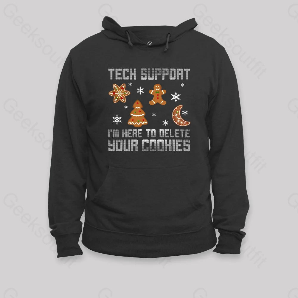 Funny Christmas Tech Support Computer Programmer Hoodie Black / S