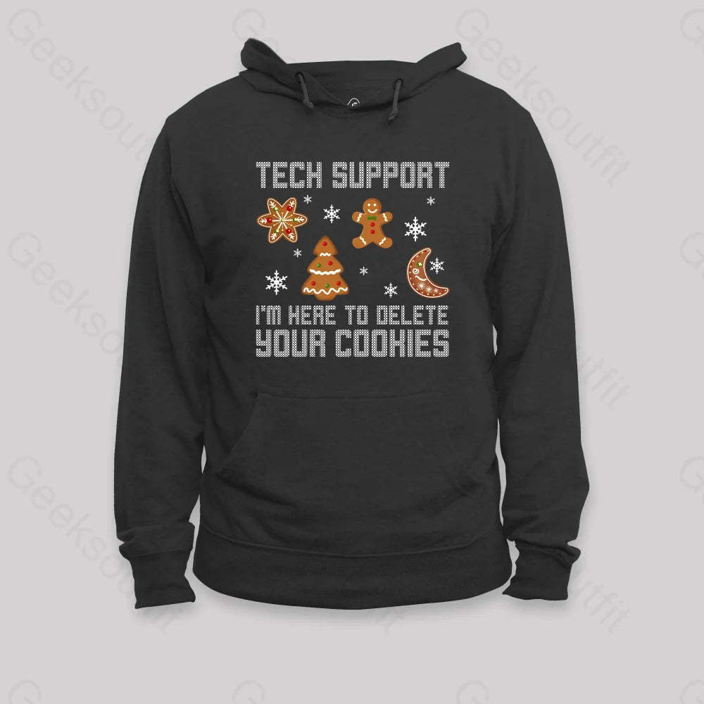 Funny Christmas Tech Support Computer Programmer Hoodie Black / S