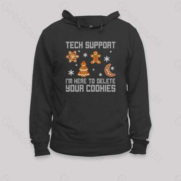 Funny Christmas Tech Support Computer Programmer Hoodie Black / S