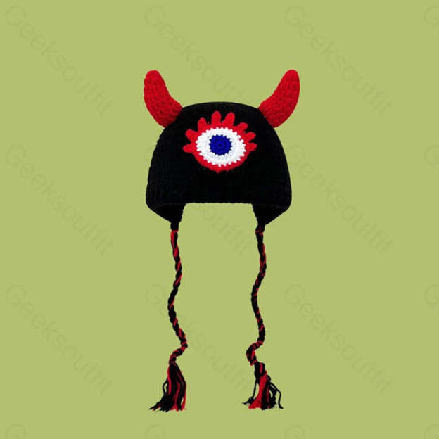 Funny Devil’s Eye Red Bullhorn Hat