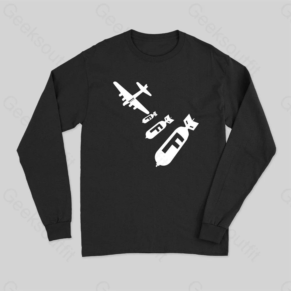 Funny - Dropping F Bombs Long Sleeve T-Shirt Black / S