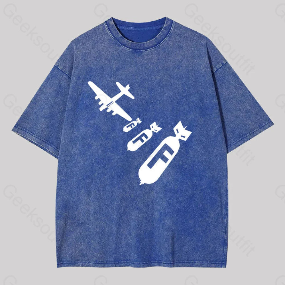 Funny - Dropping F Bombs Washed T-Shirt Blue / S