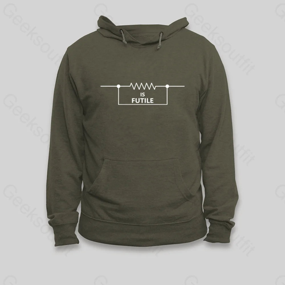 Funny Engineer Resistor Hoodie Army Green / S