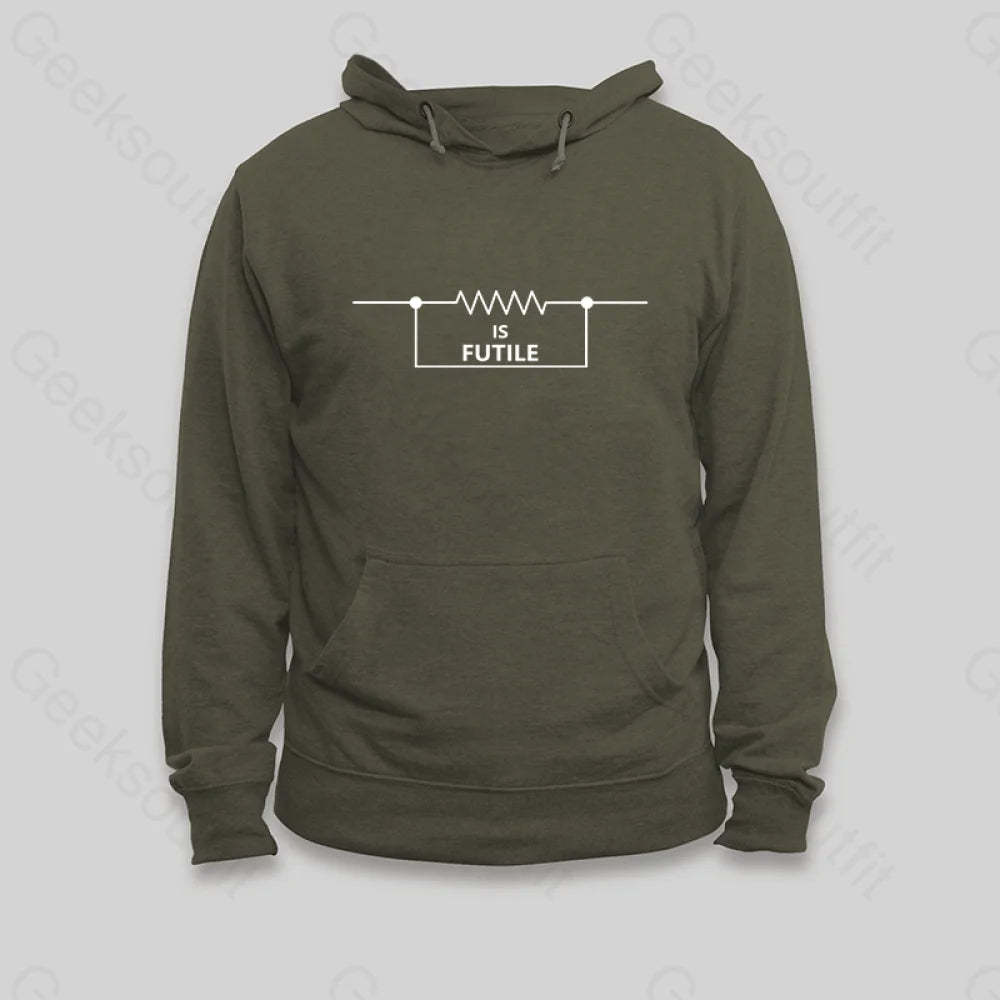 Funny Engineer Resistor Hoodie Army Green / S