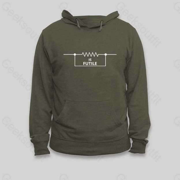 Funny Engineer Resistor Hoodie Army Green / S