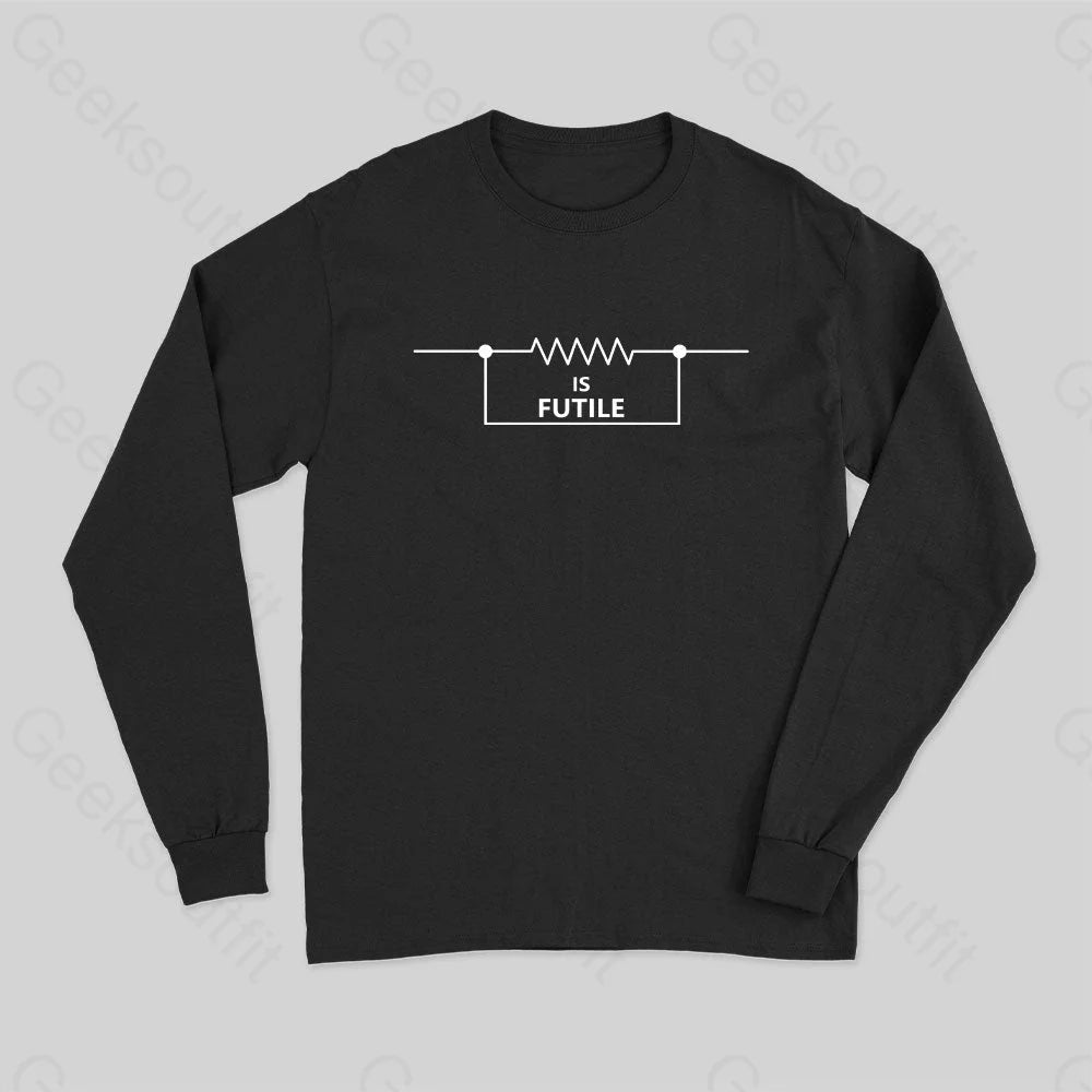 Funny Engineer Resistor Long Sleeve T-Shirt Black / S
