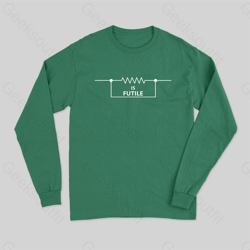 Funny Engineer Resistor Long Sleeve T-Shirt Green / S