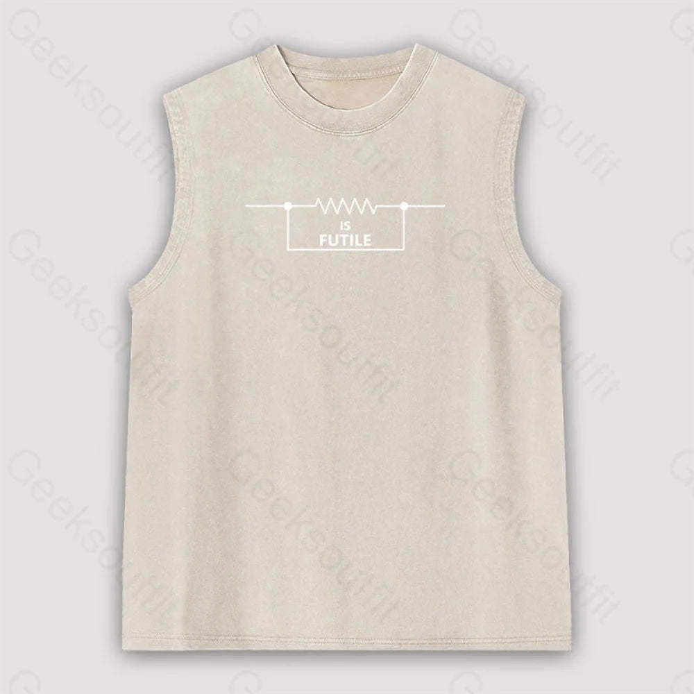 Funny Engineer Resistor Unisex Washed Tank Apricot / S