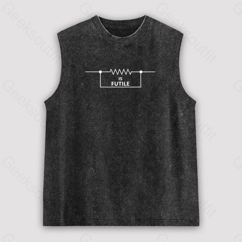 Funny Engineer Resistor Unisex Washed Tank Black / S