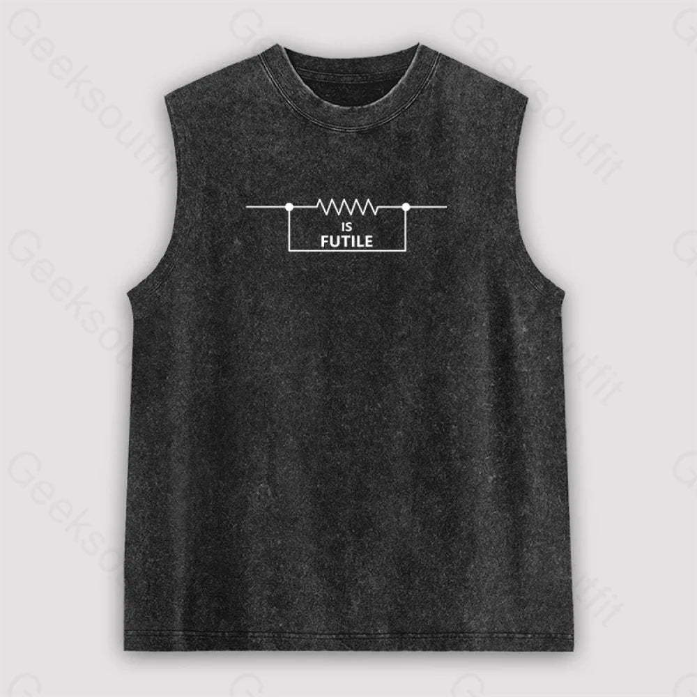 Funny Engineer Resistor Unisex Washed Tank Black / S