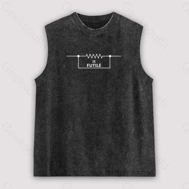 Funny Engineer Resistor Unisex Washed Tank Black / S