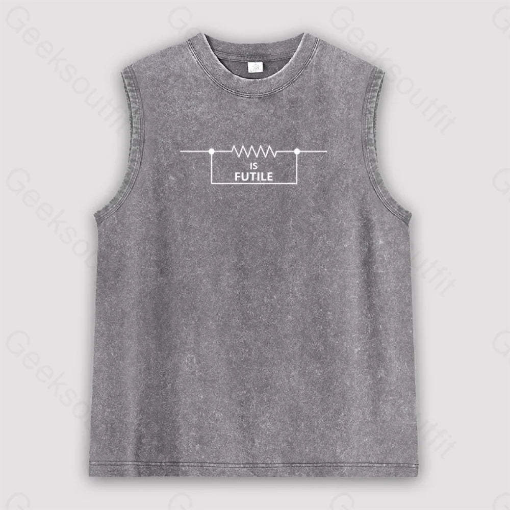 Funny Engineer Resistor Unisex Washed Tank Grey / S