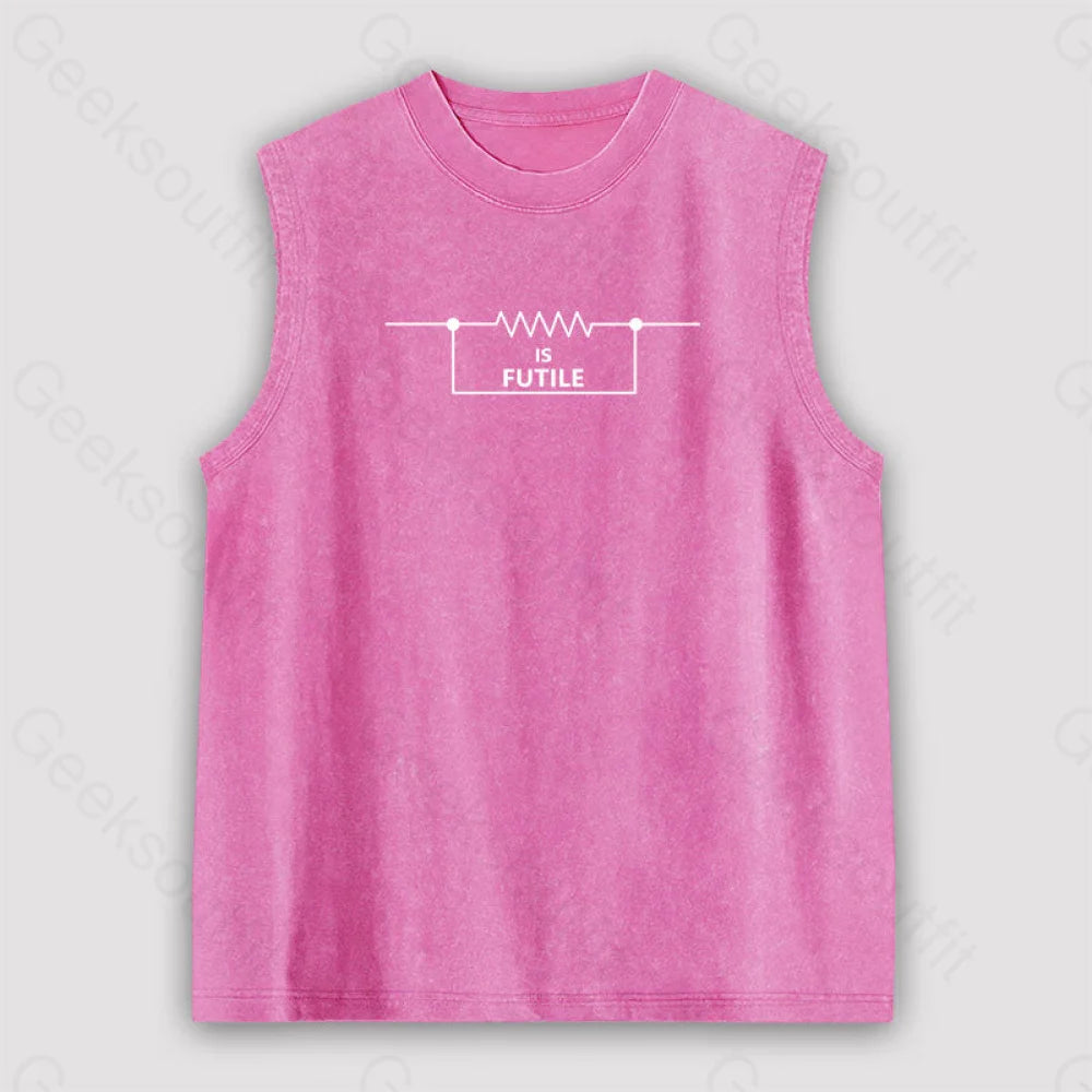 Funny Engineer Resistor Unisex Washed Tank Pink / S