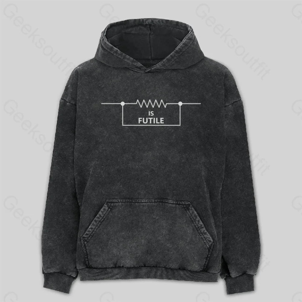 Funny Engineer Resistor Washed Hoodie M