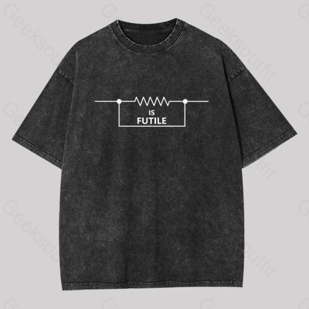 Funny Engineer Resistor Washed T-Shirt Black / S