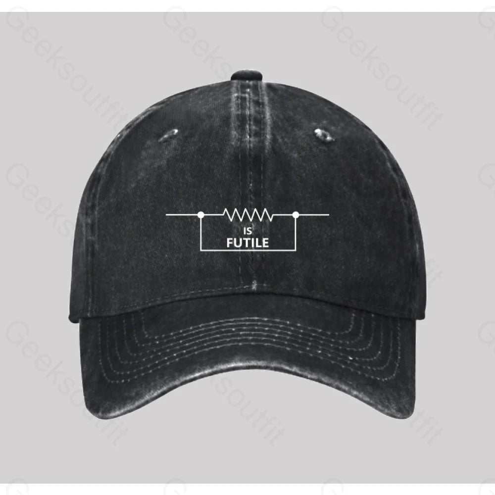 Funny Engineer Resistor Washed Vintage Baseball Cap Black