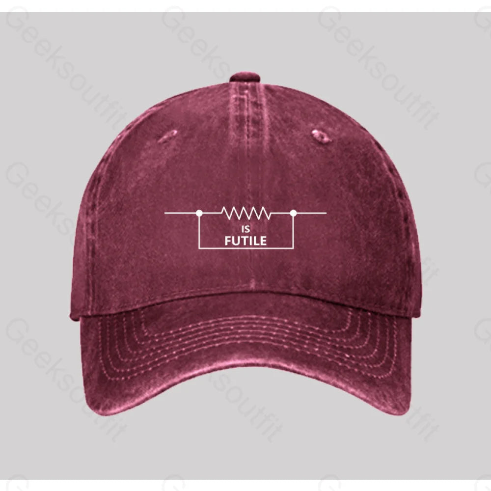 Funny Engineer Resistor Washed Vintage Baseball Cap Red