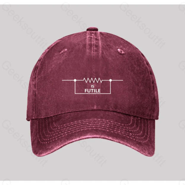Funny Engineer Resistor Washed Vintage Baseball Cap Red