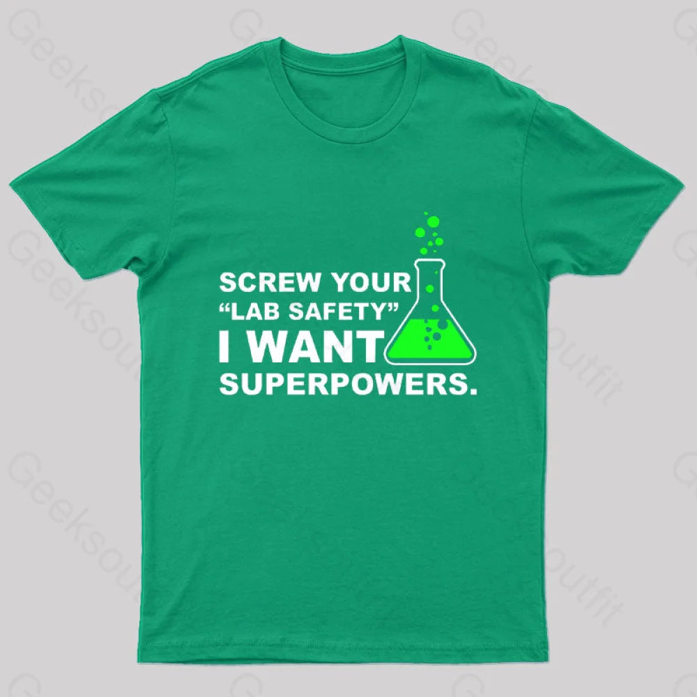 Funny Lab Safety Science Geek T-Shirt Green / S