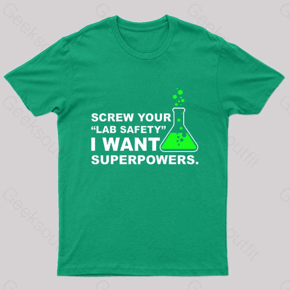 Funny Lab Safety Science Geek T-Shirt Green / S