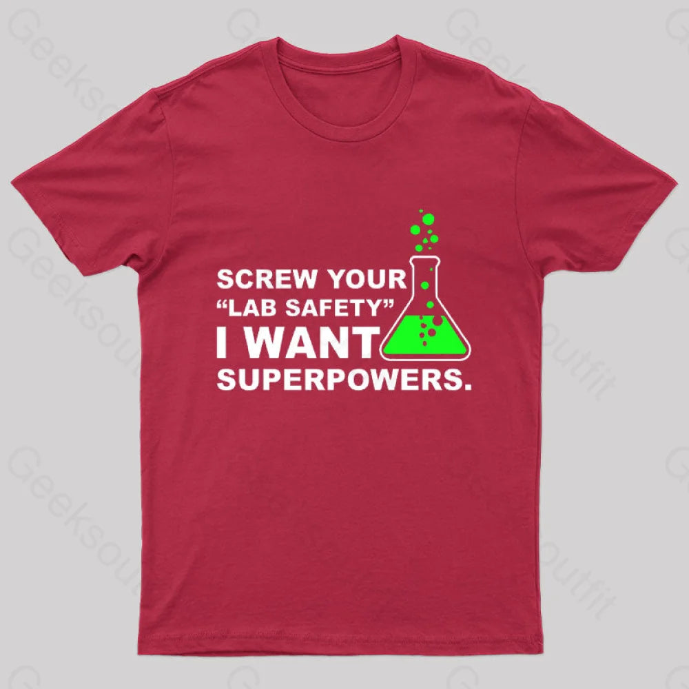 Funny Lab Safety Science Geek T-Shirt Red / S