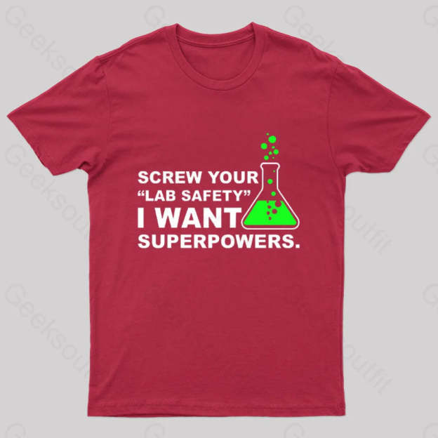 Funny Lab Safety Science Geek T-Shirt Red / S