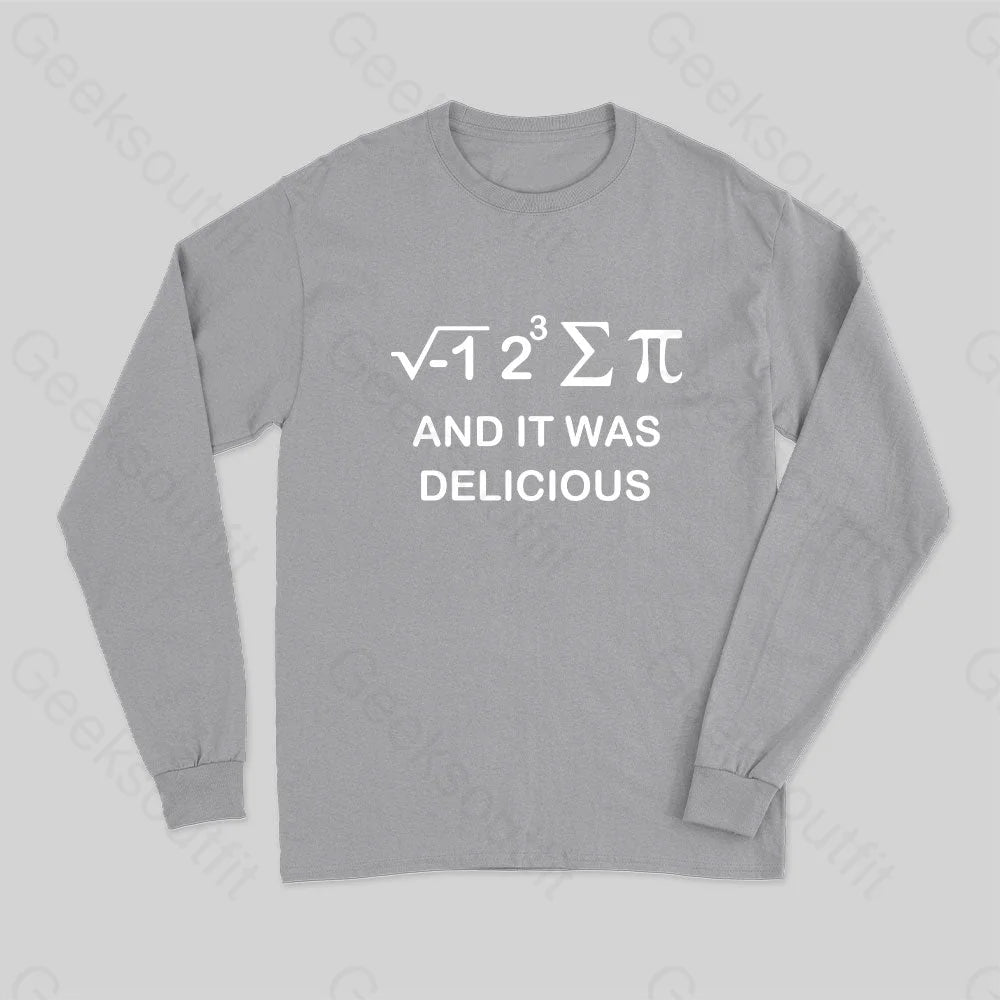 Funny Math Long Sleeve T-Shirt Grey / S