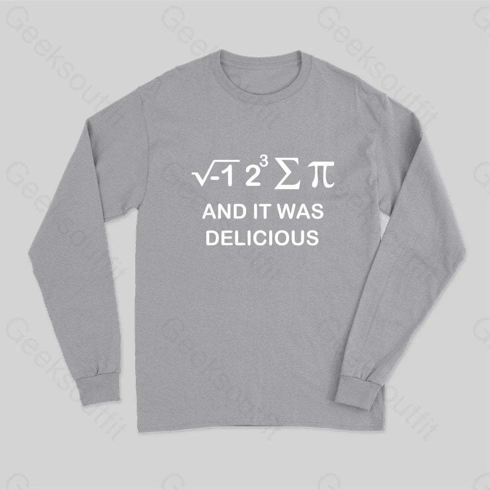 Funny Math Long Sleeve T-Shirt Grey / S