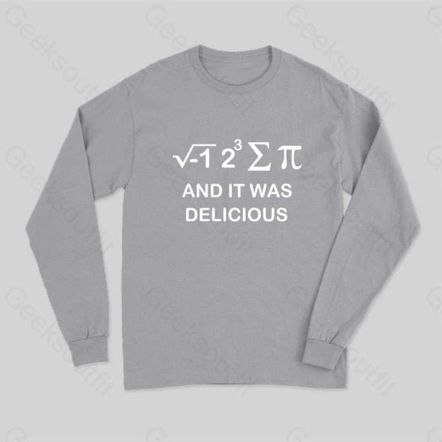 Funny Math Long Sleeve T-Shirt Grey / S