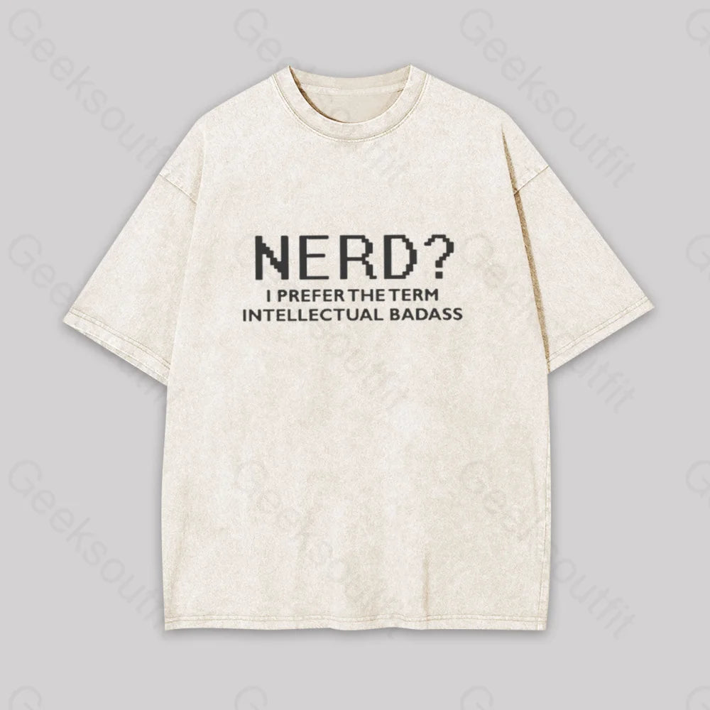 Funny Nerd Shirt Geek Washed T-Shirt Apricot / S