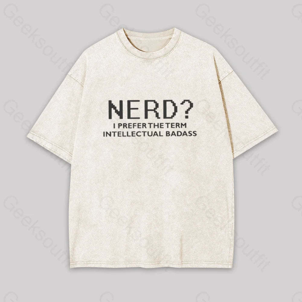 Funny Nerd Shirt Geek Washed T-Shirt Apricot / S