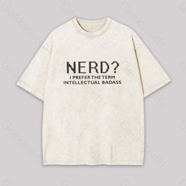Funny Nerd Shirt Geek Washed T-Shirt Apricot / S