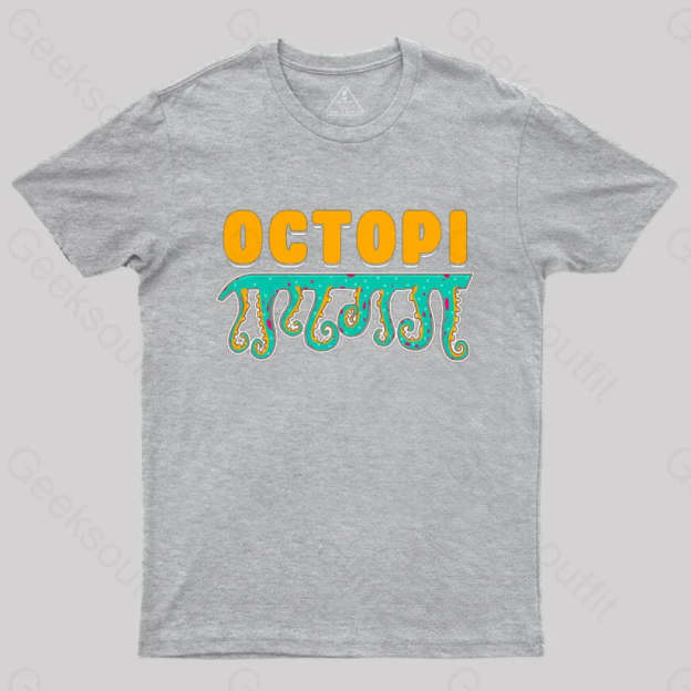 Funny Octopi Math Pi T-Shirt Grey / S