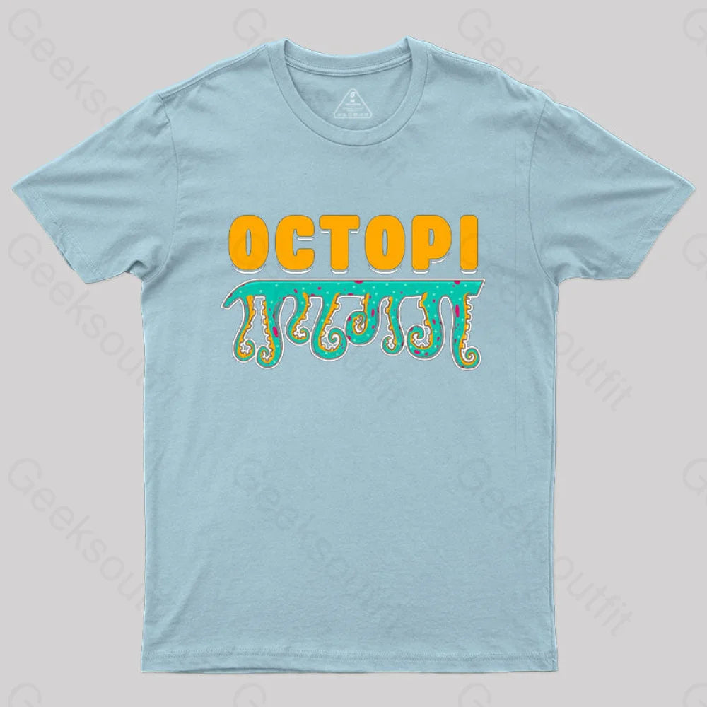 Funny Octopi Math Pi T-Shirt Light Blue / S