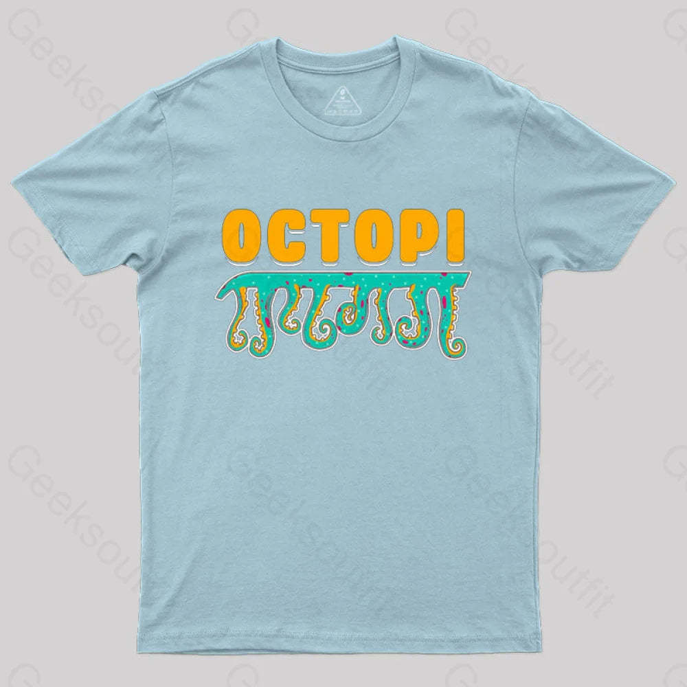 Funny Octopi Math Pi T-Shirt Light Blue / S