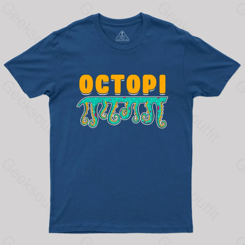 Funny Octopi Math Pi T-Shirt Navy / S
