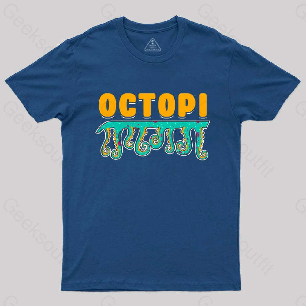 Funny Octopi Math Pi T-Shirt Navy / S
