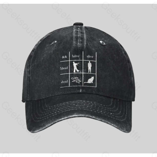 Funny Programmer Washed Vintage Baseball Cap Black