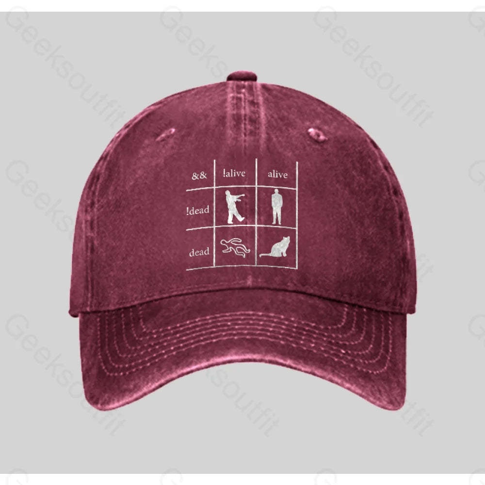Funny Programmer Washed Vintage Baseball Cap Red