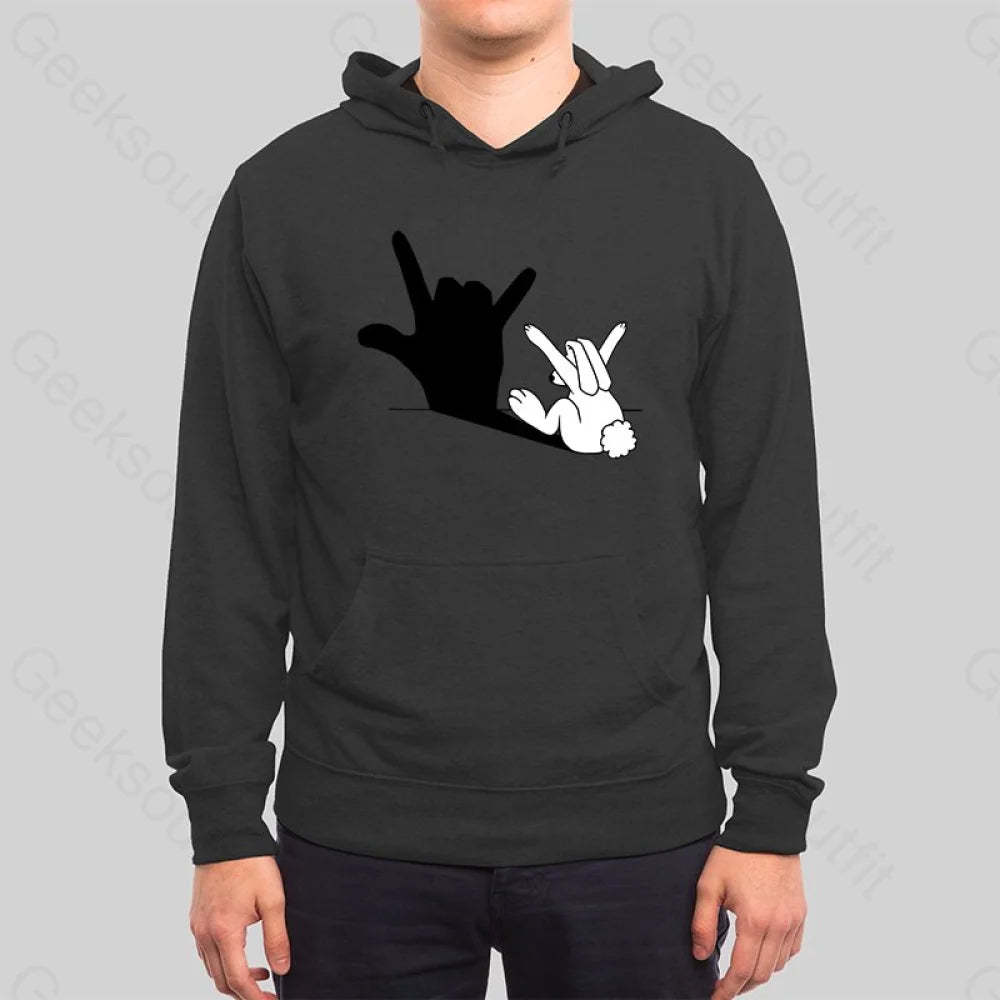 Funny Rabbit Hand Shadow Hoodie - Geeksoutfit