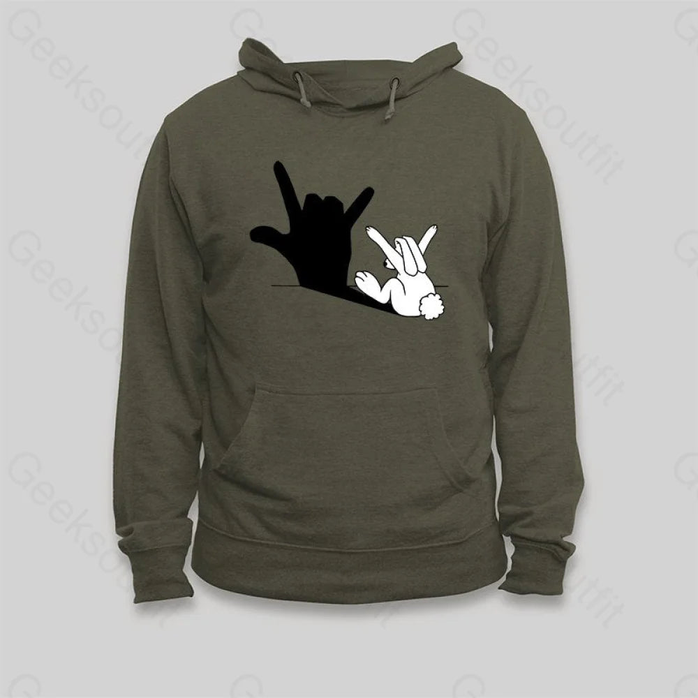 Funny Rabbit Hand Shadow Hoodie - Geeksoutfit