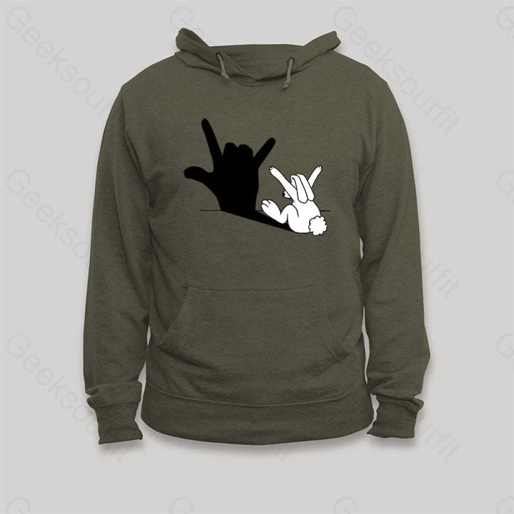 Funny Rabbit Hand Shadow Hoodie - Geeksoutfit