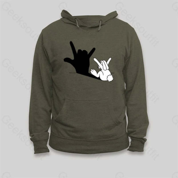 Funny Rabbit Hand Shadow Hoodie - Geeksoutfit