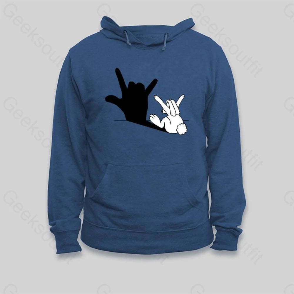Funny Rabbit Hand Shadow Hoodie - Geeksoutfit