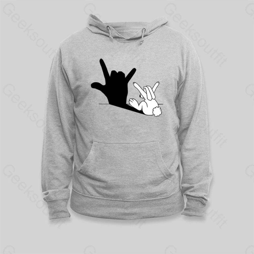 Funny Rabbit Hand Shadow Hoodie - Geeksoutfit
