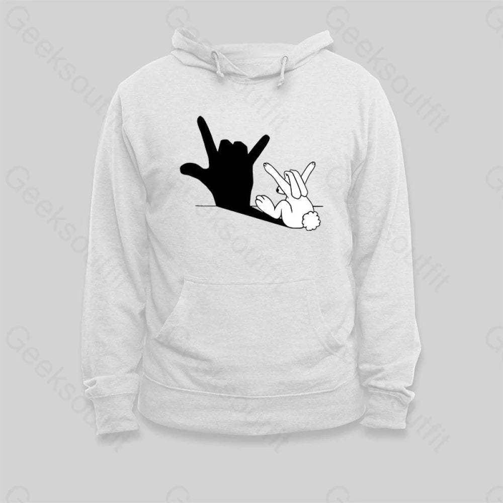 Funny Rabbit Hand Shadow Hoodie - Geeksoutfit