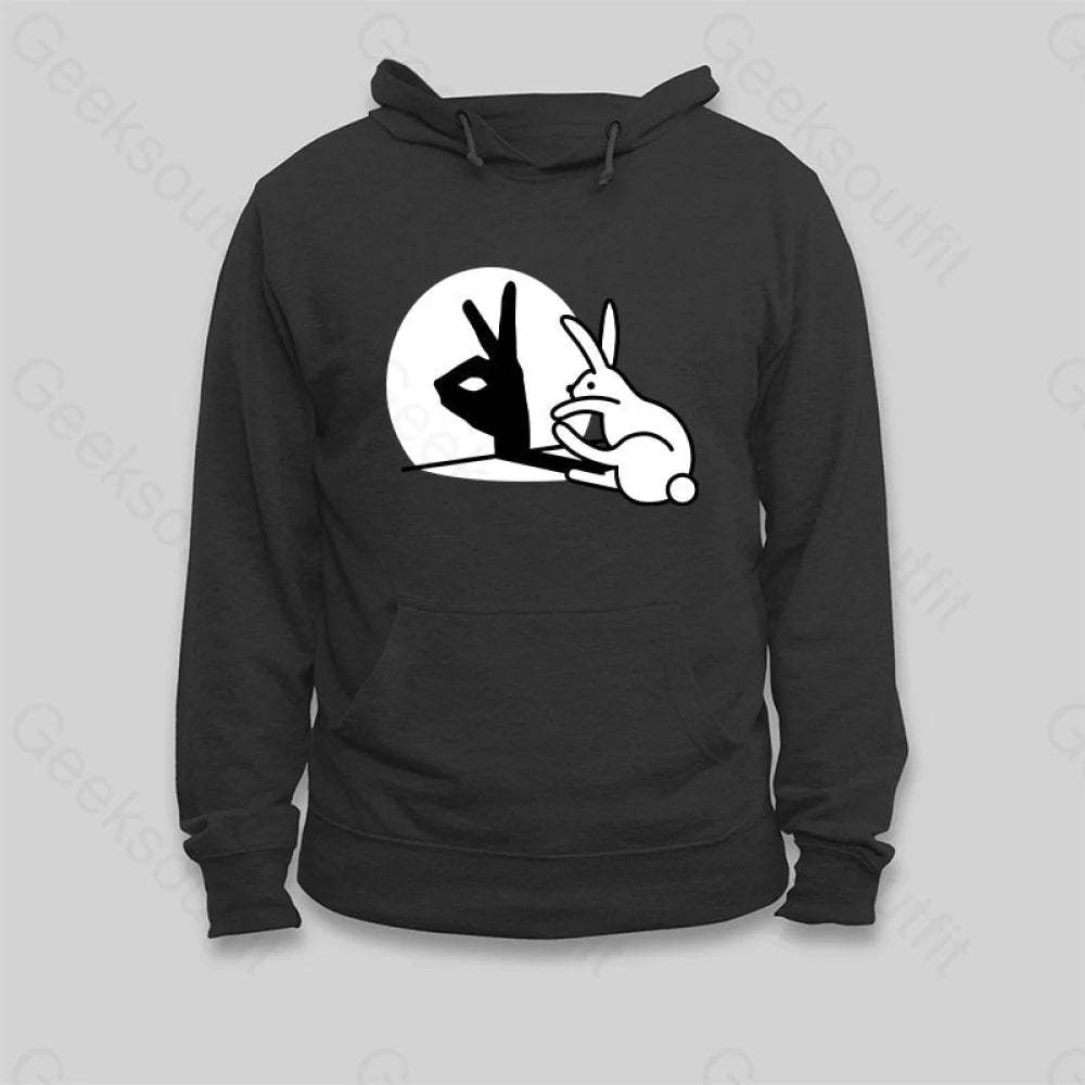 Funny Rabbit Hand Shadow Puppets Bunny Figure Pop Art Hoodie - Geeksoutfit